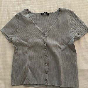 Baby blue crop top from Brandy Melville